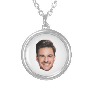 Custom Face Photo Silver Plated Necklace