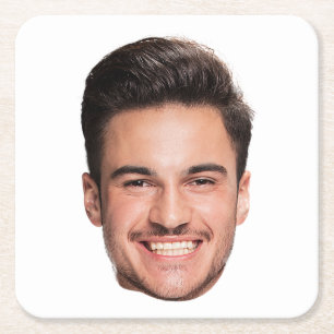Custom Face Photo Square Paper Coaster