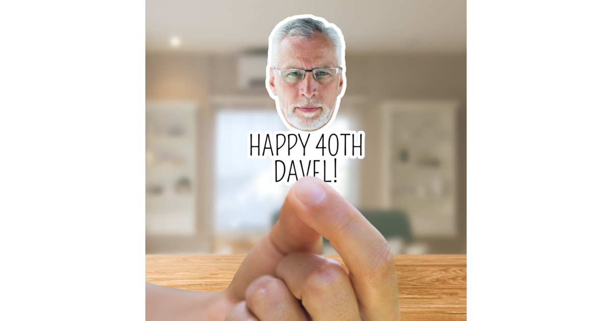 Custom Face Photo Text Logo Birthday Party Favors Sticker