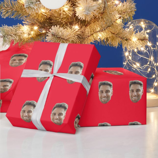 Custom Face Photo Wrapping Paper (Holidays)