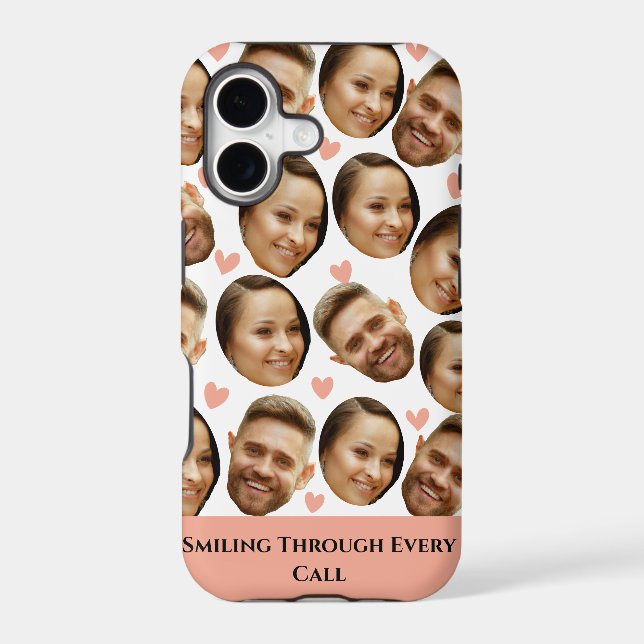 Custom Face Picture Heart Funny Couple Pattern Fun Case-Mate iPhone Case (Back)