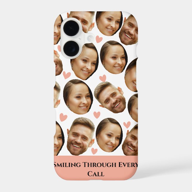 Custom Face Picture Heart Funny Couple Pattern Fun Iphone Case (Back)