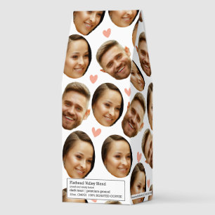 Custom Face Picture Heart Funny Couple Pattern Roasted Coffee