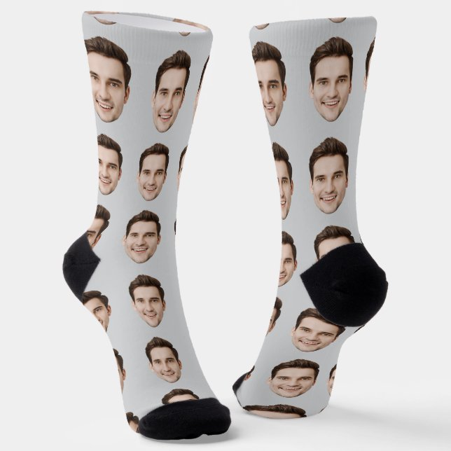 Custom Face Socks Personalized Photo Picture Socks (Angled)
