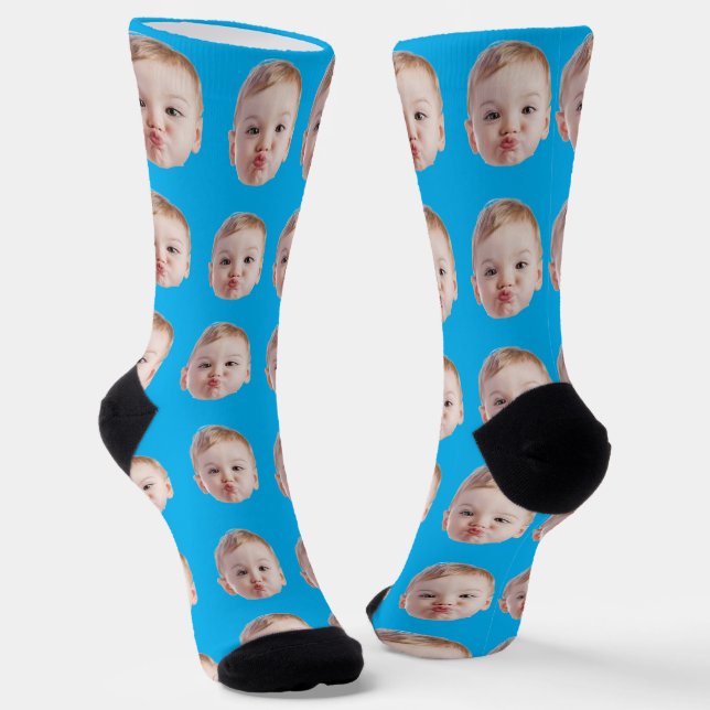 Custom Face Socks Personalized Photo Picture Socks (Angled)