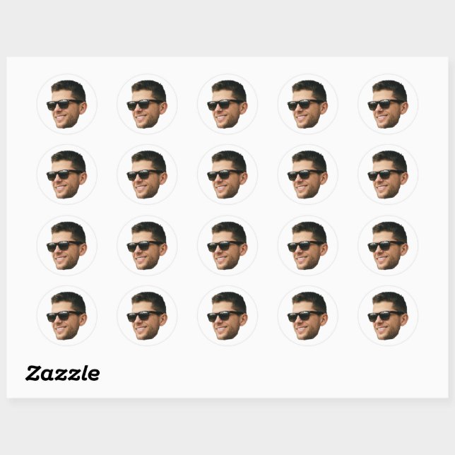 Custom Face Stickers, Personalized Face Photo Classic Round Sticker (Sheet)