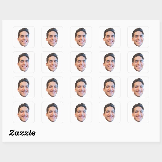 Custom Face Stickers, Personalized Face, Photo Square Sticker (Sheet)