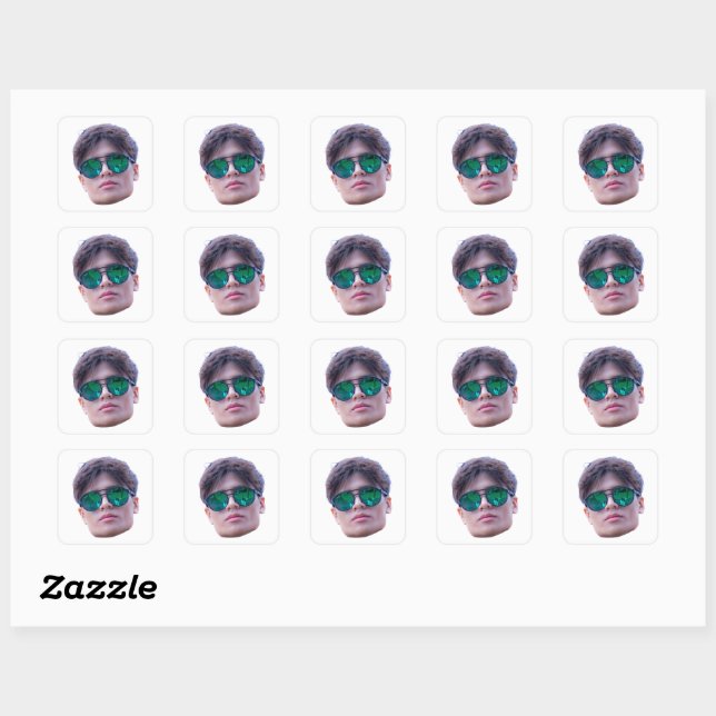 Custom Face Stickers, Personalized Stickers, Face Square Sticker (Sheet)