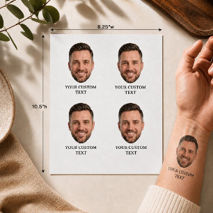 Custom Face Tattoo with Personalized Text