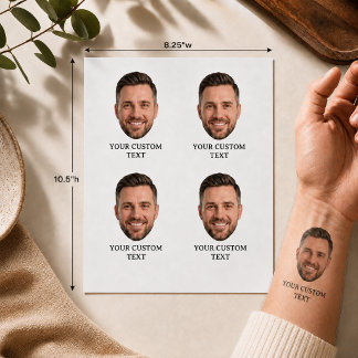 Custom Face Tattoo with Personalized Text