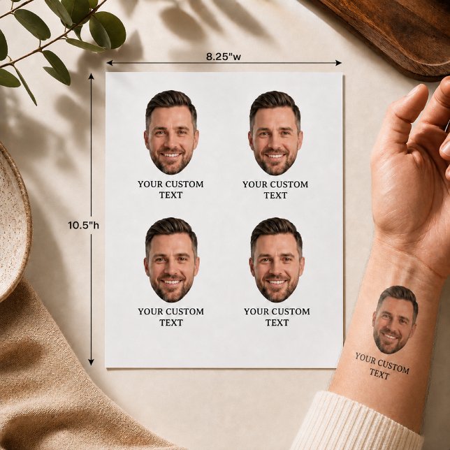 Custom Face Tattoo with Personalized Text (Creator Uploaded)