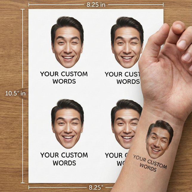 Custom Face Tattoo with Personalized Text Set (Creator Uploaded)