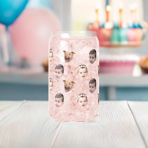 Custom Face, Unique Family Gift 3 Photos Face Can Glass