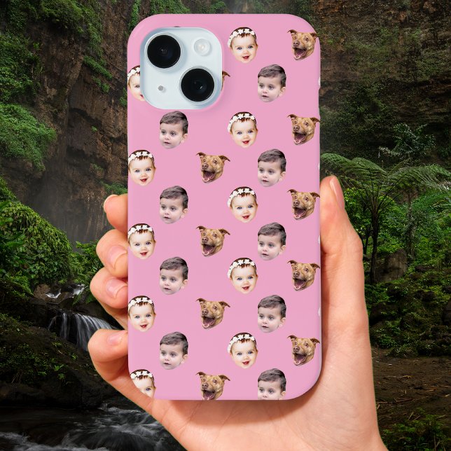 Custom Face, Unique Family Gift 3 Photos Face Case-Mate iPhone Case (Creator Uploaded)