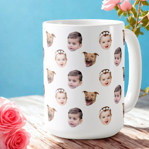 Custom Face, Unique Family Gift 3 Photos Face Coffee Mug
