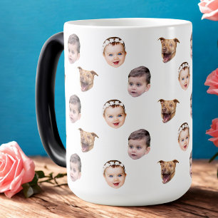 Custom Face, Unique Family Gift 3 Photos Face Color Morph Mug