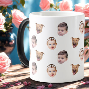 Custom Face, Unique Family Gift 3 Photos Face Color Morph Mug