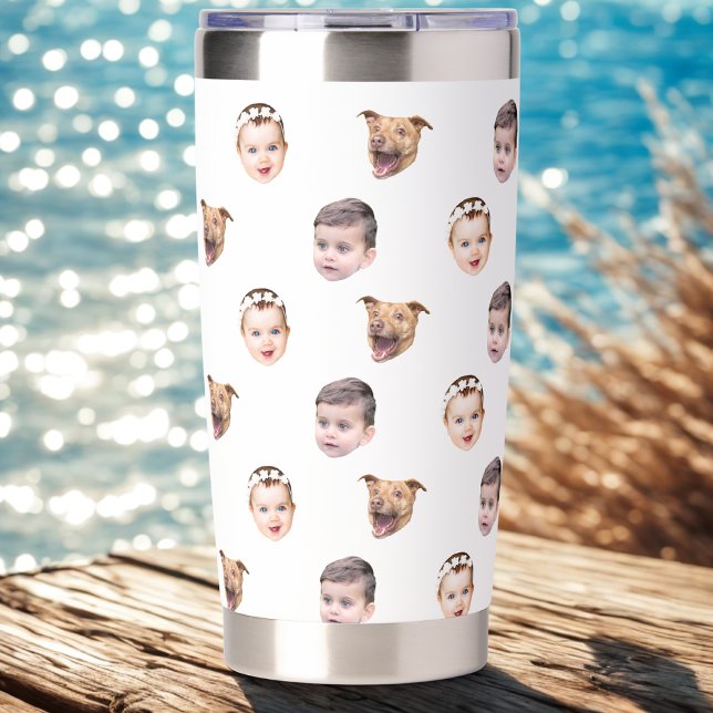 Custom Face, Unique Family Gift 3 Photos Face Insulated Tumbler (Creator Uploaded)