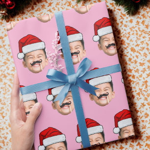 Custom Face Wrapping Paper Santa Hat Gift Wrap