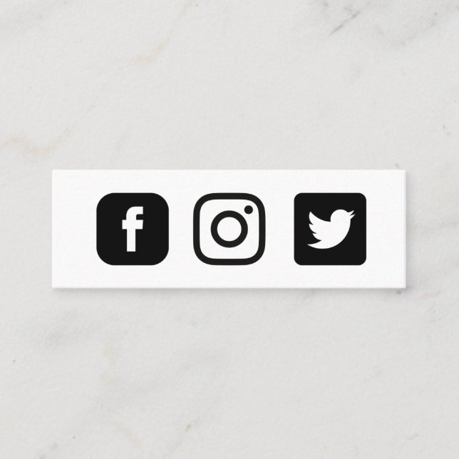 Custom Facebook Instagram Twitter Mini Business Card (Front)