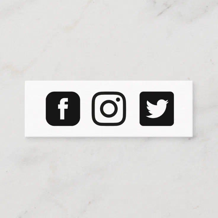 Custom Facebook Instagram Twitter Mini Business Card | Zazzle