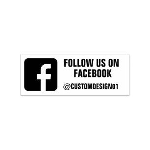 Custom Facebook Username   Follow Us On Facebook Rubber Stamp