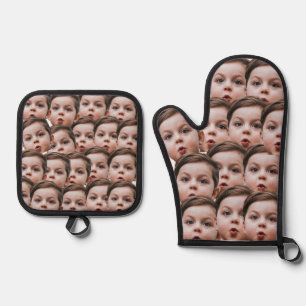 Custom Faces personalized photo  Oven Mitt & Pot Holder Set
