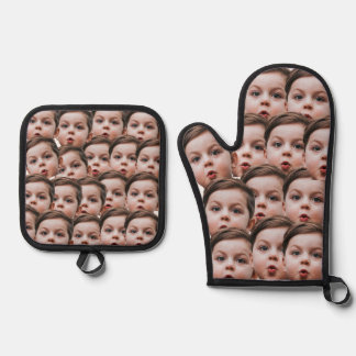 Custom Faces personalized photo Oven Mitt & Pot Holder Set