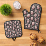 Custom Faces Photo Baking Gift Kitchen Cooking BBQ Oven Mitt & Pot Holder Set<br><div class="desc">Funny Custom Oven Mitt & Pot Holder Set with Your Face,  Baking Gifts for Women or Men for Kitchen Cooking,  BBQ,  Grillin faces Photo pattern,  great gifts Whether it's a housewarming,  a friend's birthday,  wedding or any occasion.</div>