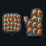 Custom Faces Photo Pattern Funny  Oven Mitt & Pot Holder Set<br><div class="desc">Funny Custom Face Oven Mitt & Pot Holder Set, Personalized Father’s Day Birthday Christmas Holiday Gift Ideas, Add a sizzling touch of humor to your kitchen with this Funny Custom Face Oven Mitt and Pot Holder Set! Featuring a repeating pattern of your favorite photo (like Dad’s happy face!), this personalized...</div>