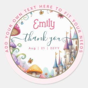Custom Fairy Pink Princess Fairytale Fairycore Classic Round Sticker