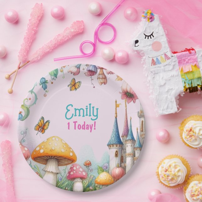 Custom Fairytale Princess Girls Birthday Fairycore Paper Plates (Party)