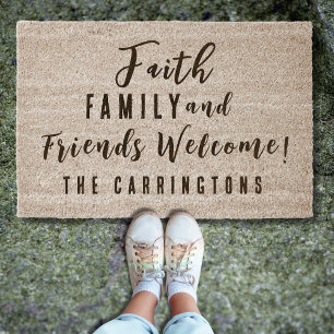 Custom Faith Family Friends Welcome Coir Mat