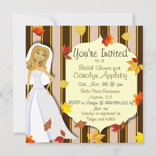 Custom Fall Bridal Shower Invitations