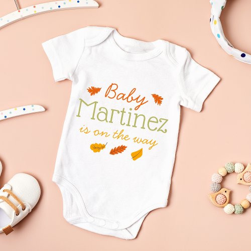 Custom Fall Grandparent Pregnancy Announcement Baby Bodysuit