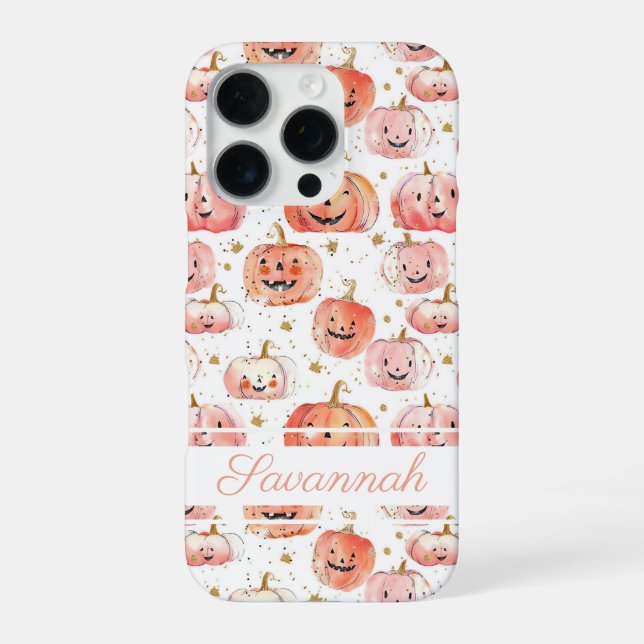 Custom fall pumpkin pattern iphone case (Back)