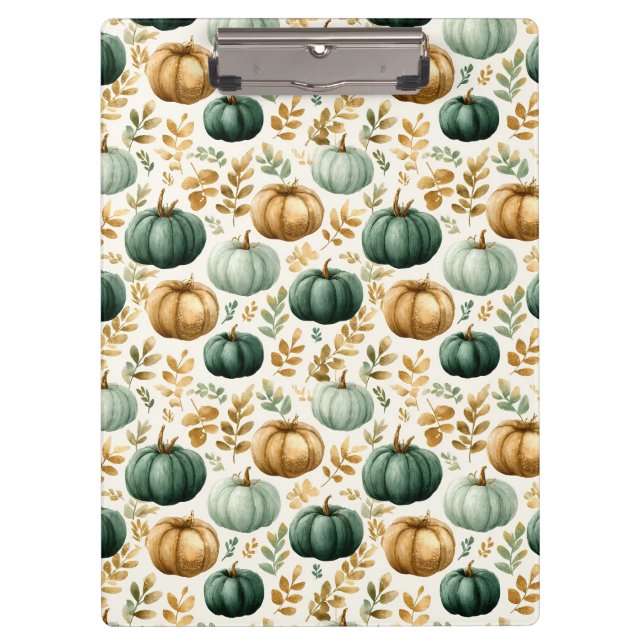 Custom Fall Pumpkin Photo Frame Clipboard (Front)