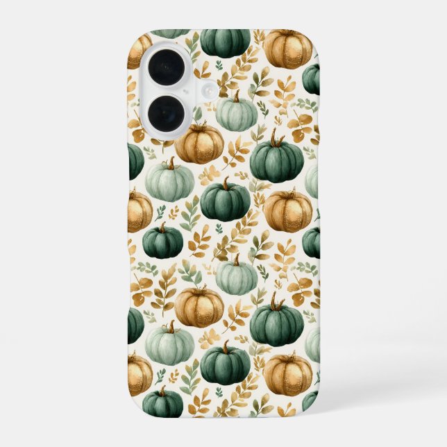 Custom Fall Pumpkin Photo Frame Iphone Case (Back)