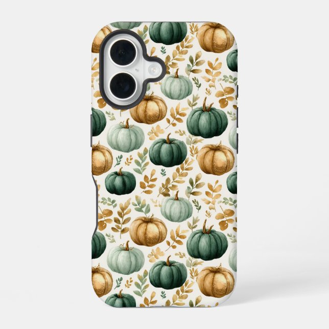 Custom Fall Pumpkin Photo Frame iPhone Case (Back)