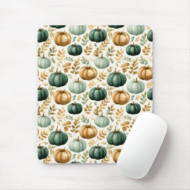 Custom Fall Pumpkin Photo Frame Mouse Pad (With Mouse)