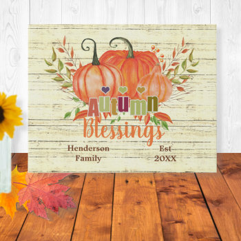 Custom Fall Pumpkins Faux Wrapped Canvas Print by pinkladybugs at Zazzle