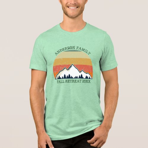 Custom Fall Sunset Family Reunion Green Tri_Blend Shirt