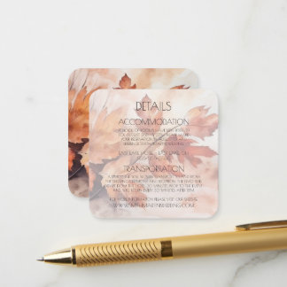 Custom Fall Watercolor Leafy Branch Details Enclosure Card