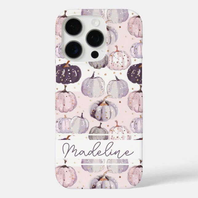 Custom Fall Watercolor Pumpkin pattern Case-Mate iPhone Case (Back)