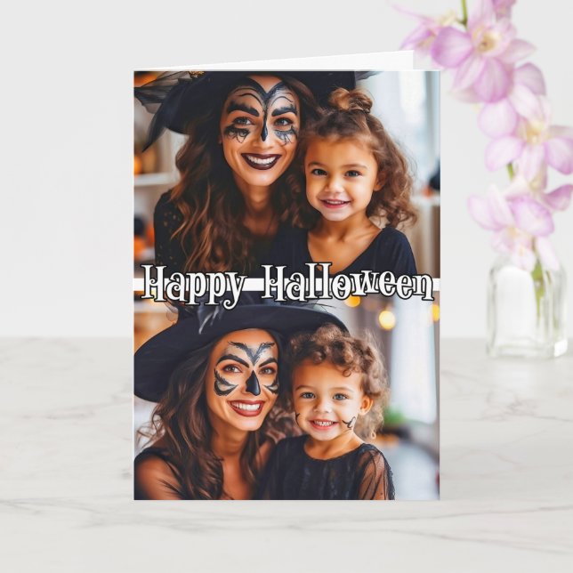 Custom Family 2-photos Template Happy Halloween (Orchid)