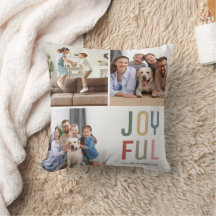 Custom Family 4 Photos Joyful Christmas