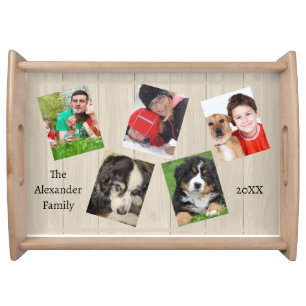 Custom Family 5-Photo Serving Tray