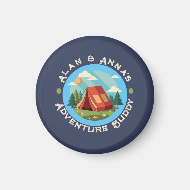 Custom Family Adventure Camp - Personalized Name Magnet (Front)