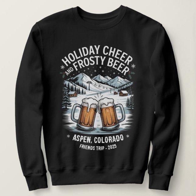 Custom Family and Friends Holiday Ski Trip  Sweatshirt (Design Front)