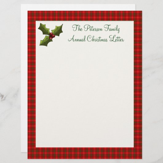 Custom Family Annual Christmas Letter (Front/Back)